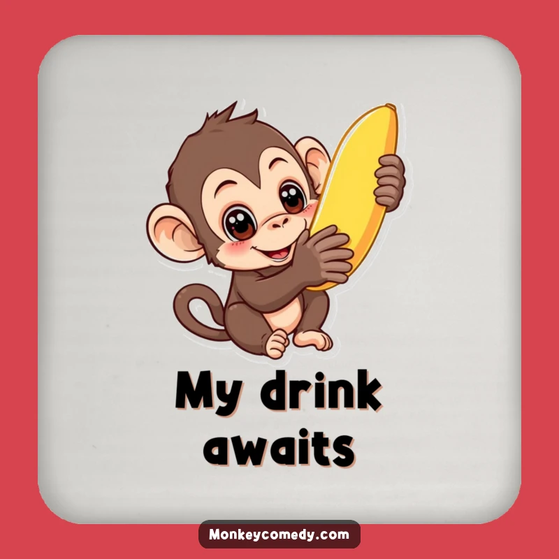 Funny Curious Monkey Coaster Set: Protect Surfaces with Playful Desire