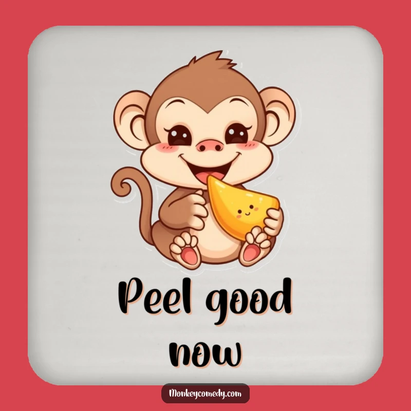 Funny Kawaii Monkey Coasters - Humorous Table Protection for Fruit Lovers