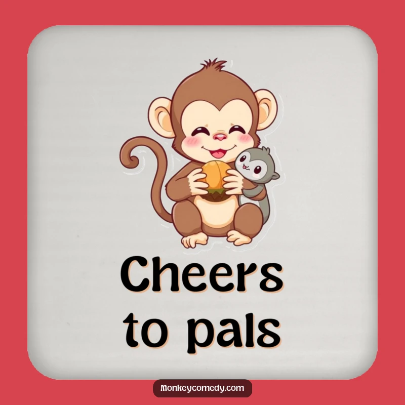 Funny Kawaii Monkey Coasters (Set of 4) - Cute Friendship Protection, Hilarious Gift!