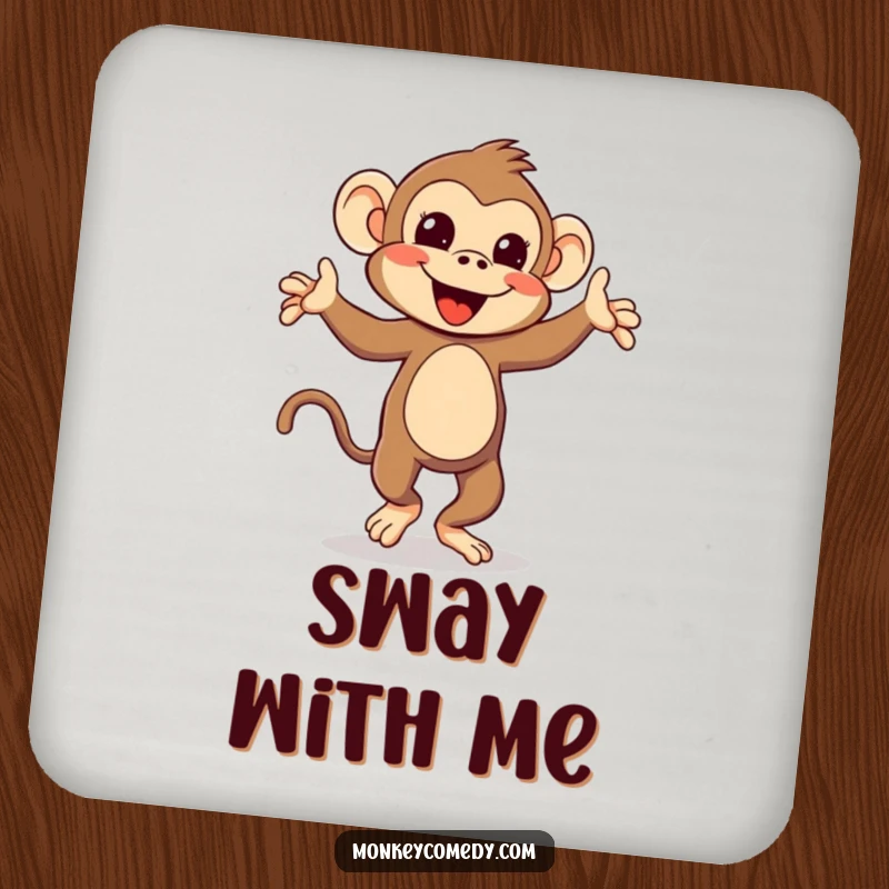 Funny Kawaii Monkey Coasters: A set of coasters featuring a cute monkey doing a silly dance, protecting surfaces with humor.