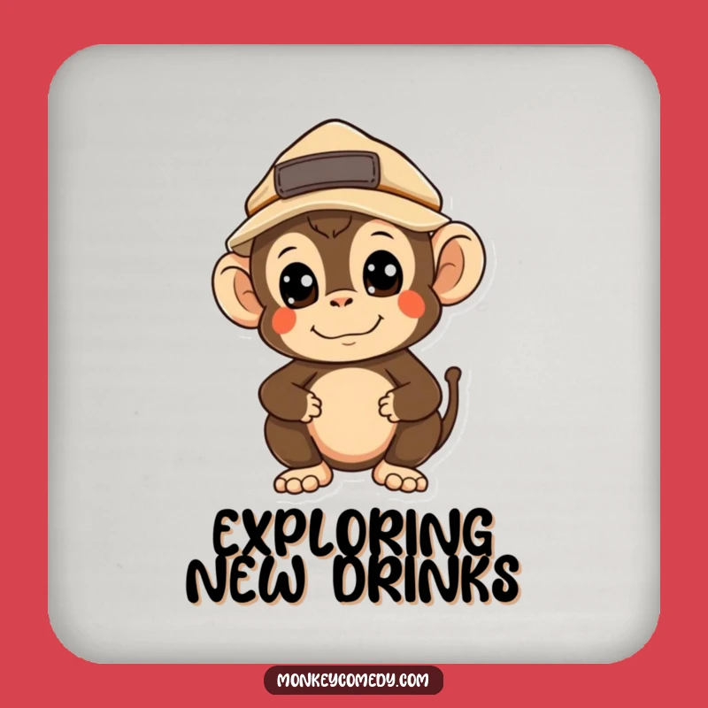 Funny Kawaii Monkey Explorer Coaster Set: Protect Surfaces Adventurously