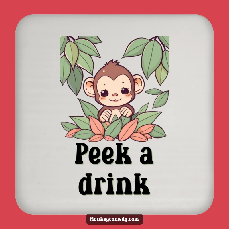 Funny Kawaii Monkey Leaf Coaster: Woodland Protection Funny Gift