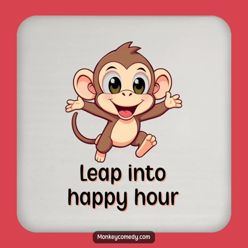 Funny Kawaii Monkey Leaping Coaster Set: Add Excitement To Tables