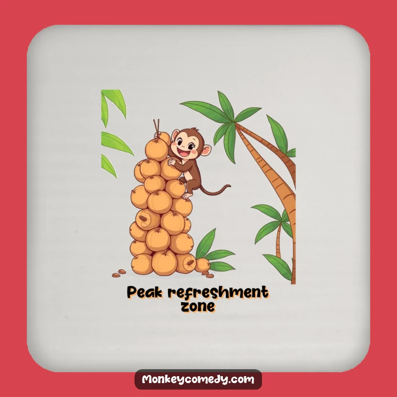 Funny Monkey Coconut Climb Coaster: Protect Your Table with Tropical Fun