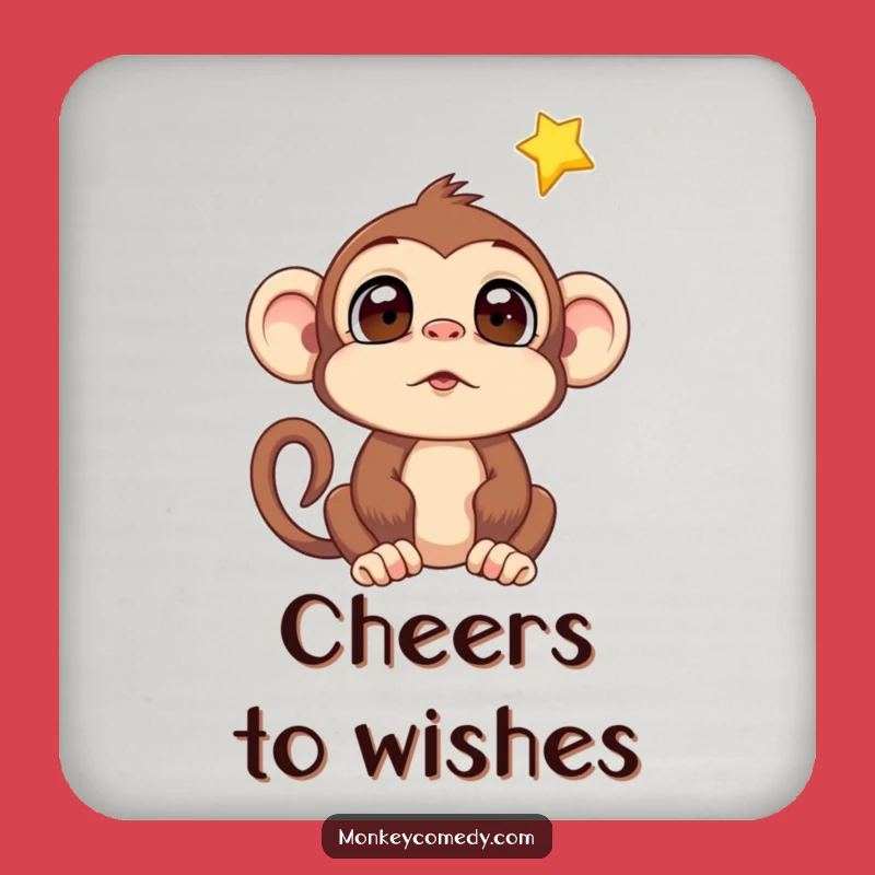 Funny Monkey Falling Star Coaster: Protect Surfaces with Cosmic Charm!