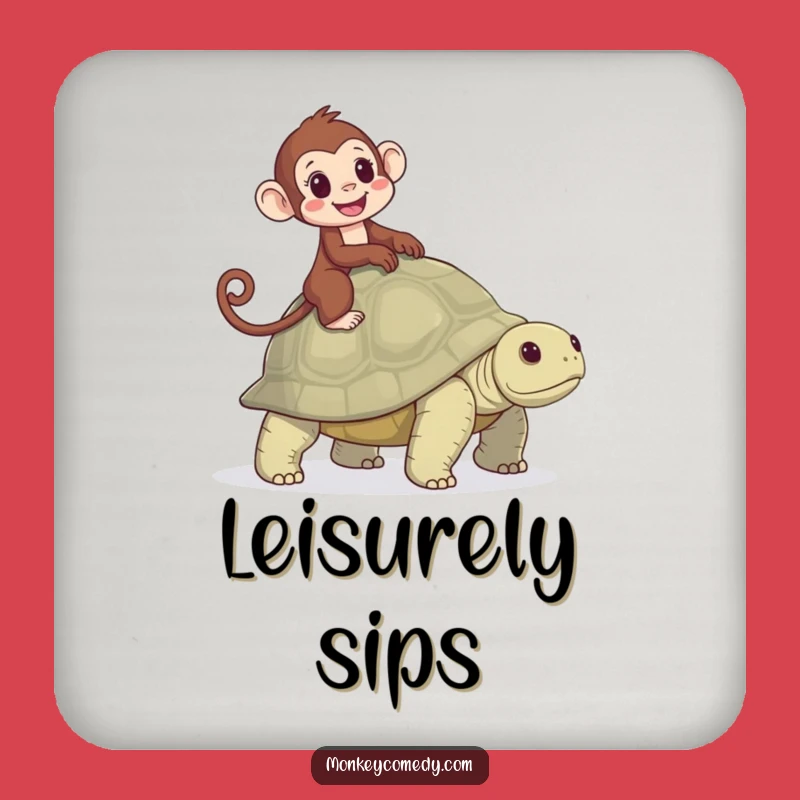 Funny Monkey Tortoise Coasters: Protect Surfaces with Slow Primate Charm