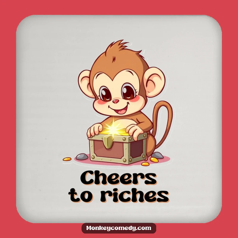 Funny Monkey Treasure Drink Coaster - Protect Surfaces with Excitement