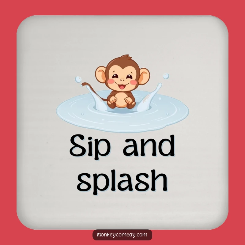 Funny Monkey Puddle Splash Coaster: Protect Surfaces with Primate Fun!