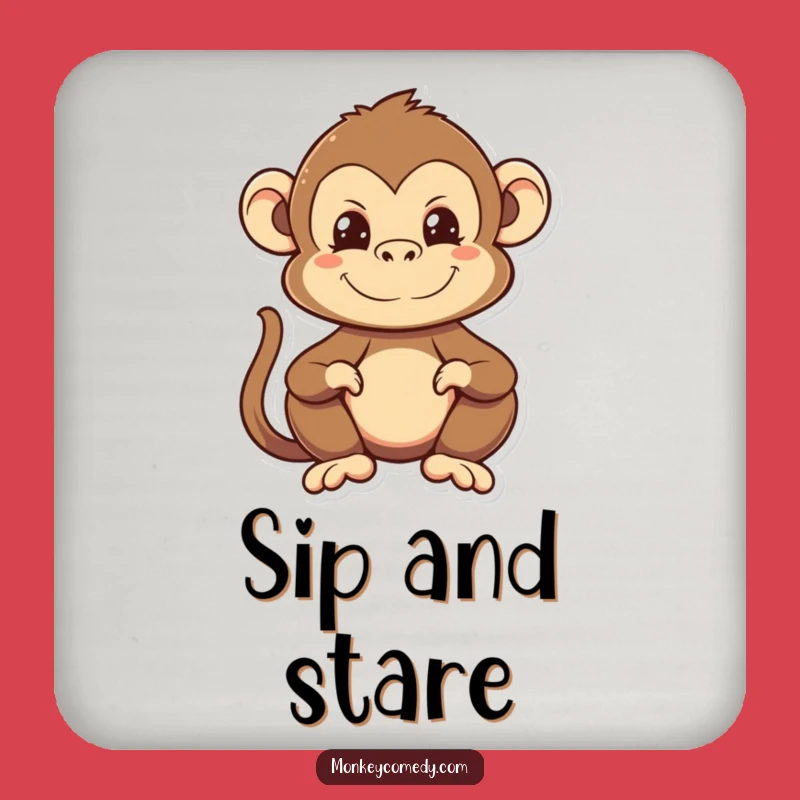 Funny Kawaii Monkey Coaster - Hilarious Face Protection, Table Saver!