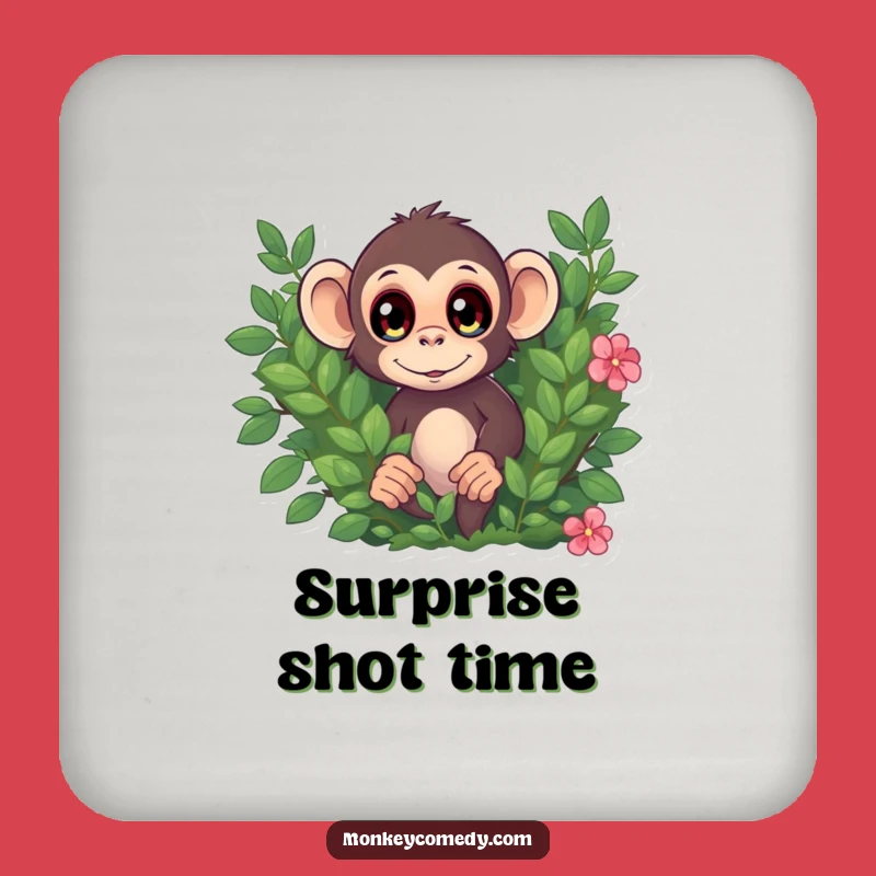 Funny Monkey Surprise Coaster, Wide Eyes Protection, Bush Peek Humor