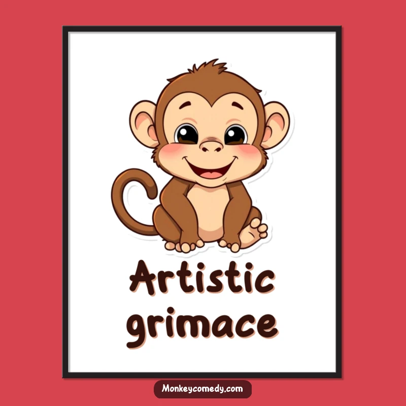 Funny Monkey Face Poster: Vibrant Wall Art for Maximum Primate Hilarity