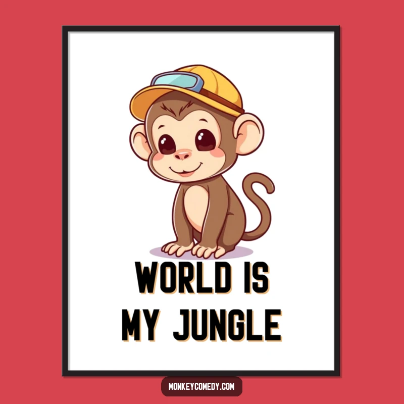 Funny Explorer Monkey Poster - Adventure Wall Art