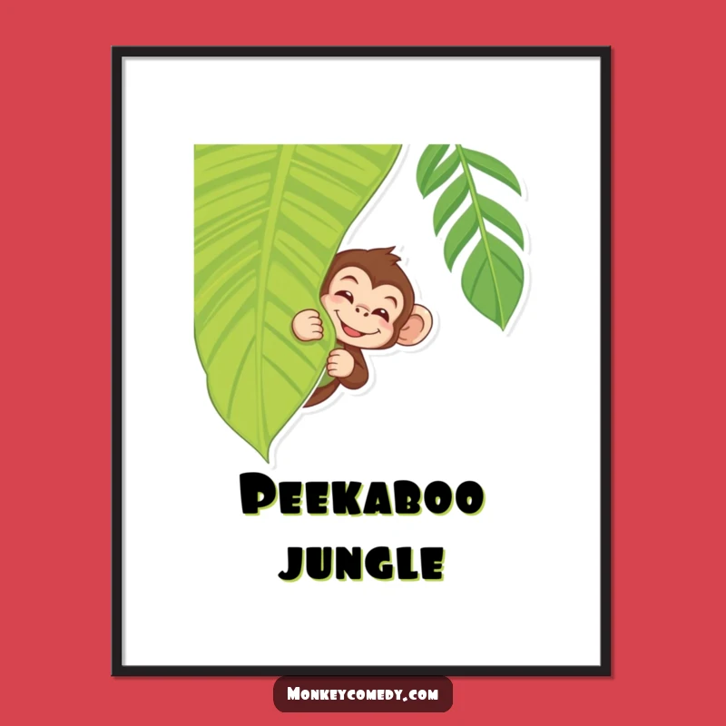 Funny Monkey Poster: Jungle Peek, Playful Wink for Wall Art