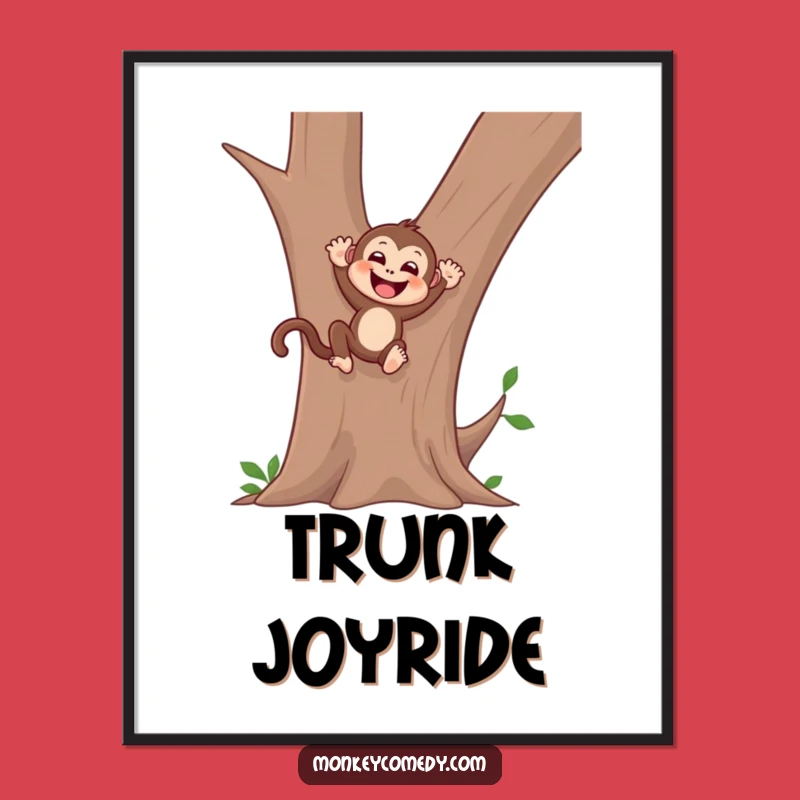 Funny Monkey Sliding Poster - Gleeful Jungle Art for Your Walls