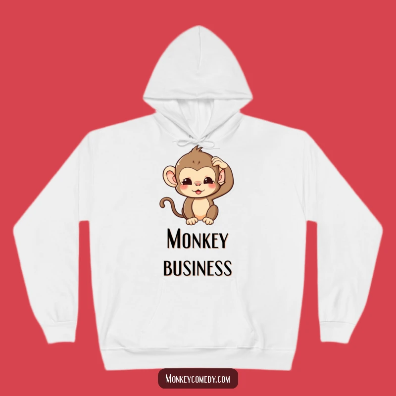 Cozy Funny Kawaii Monkey Hoodie: Ponder Life's Silly Questions!