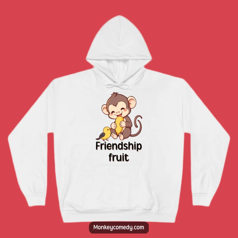 Funny Monkey Banana Bird Hoodie - Cozy Friendship Warm Gift