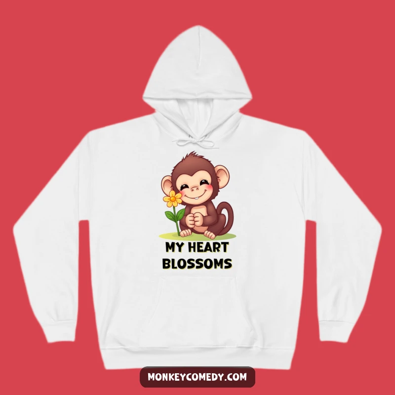 Funny Monkey Flower Hoodie: Cozy Comfort with a Sweet Gesture!