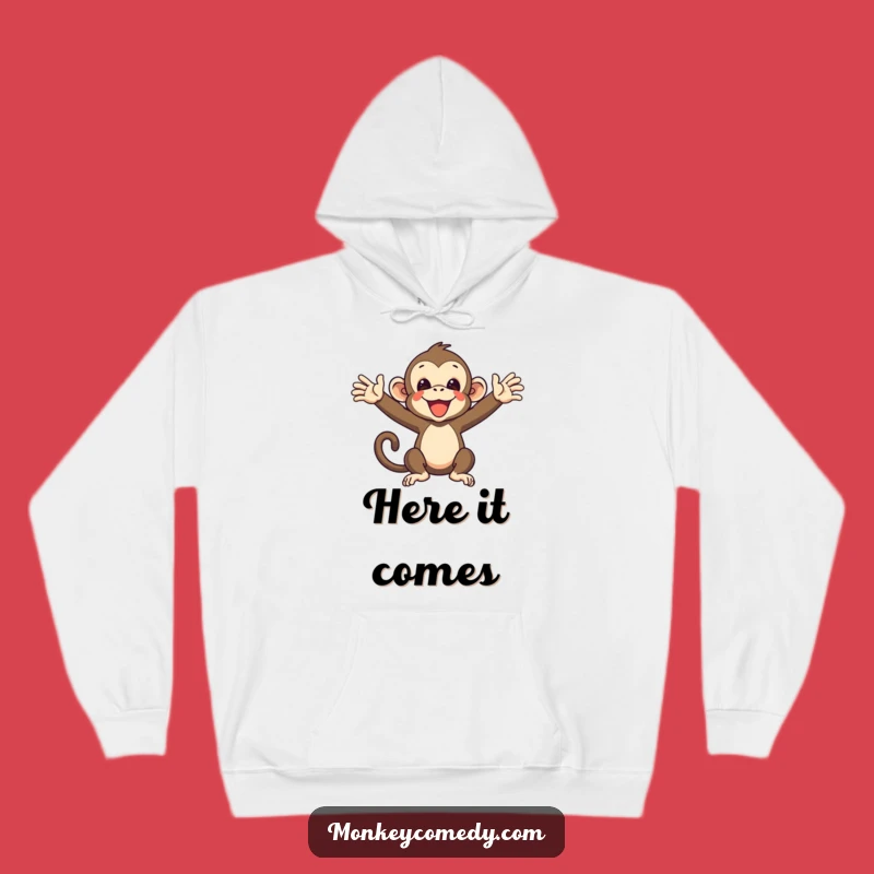 Funny Monkey Hoodie - Cozy Primate Arms Outstretched Sweatshirt