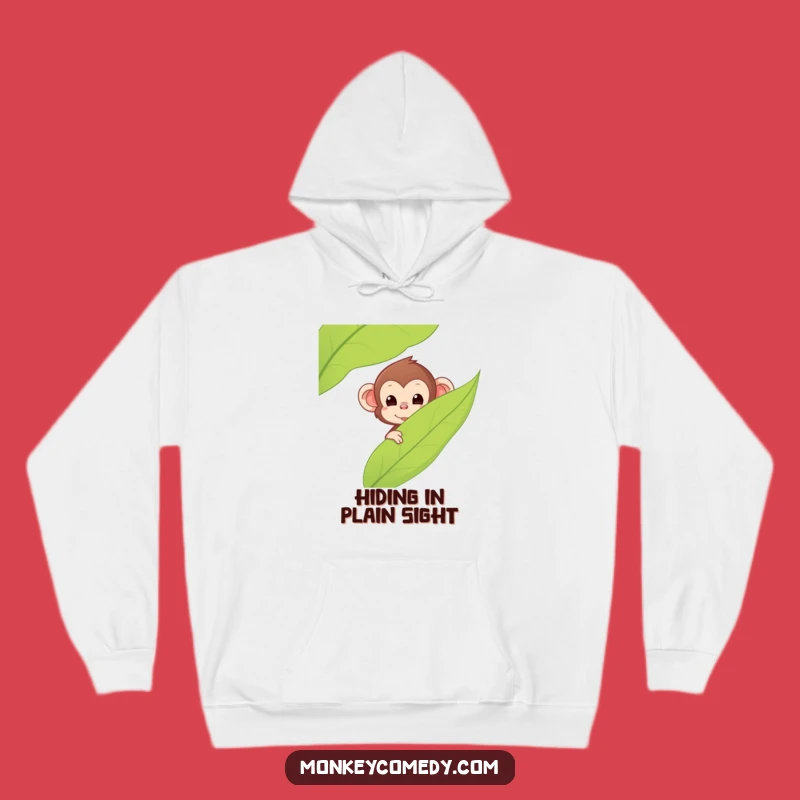 Cozy Funny Kawaii Monkey Hoodie - Peek Surprise, Warm & Quirky Gift