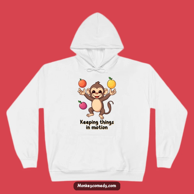 Funny Monkey Juggling Fruits Hoodie: Cozy Up With Skillful, Comedic Warmth