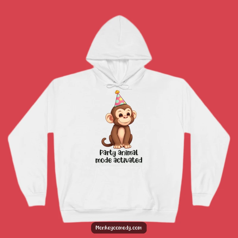 Funny Monkey Party Hat Hoodie: Cozy Up With Primate-Themed Comedic Warmth