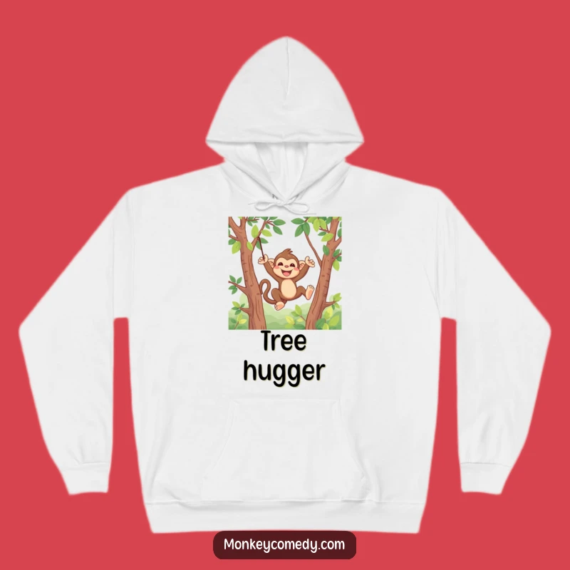 Kawaii Monkey Hoodie - Cozy Funny Swinging Monkey Sweatshirt, Great Funny Gift Idea