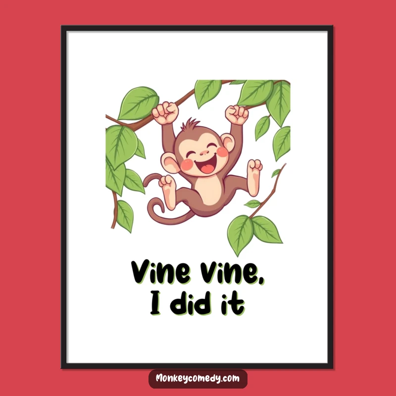 Free Printable Kawaii Monkey Wall Art: Funny Vine Slider Downloadable Decor