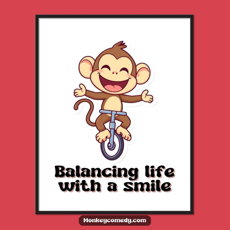 Funny Free Printable Wall Art: Monkey Unicycle Art, Downloadable Joy!