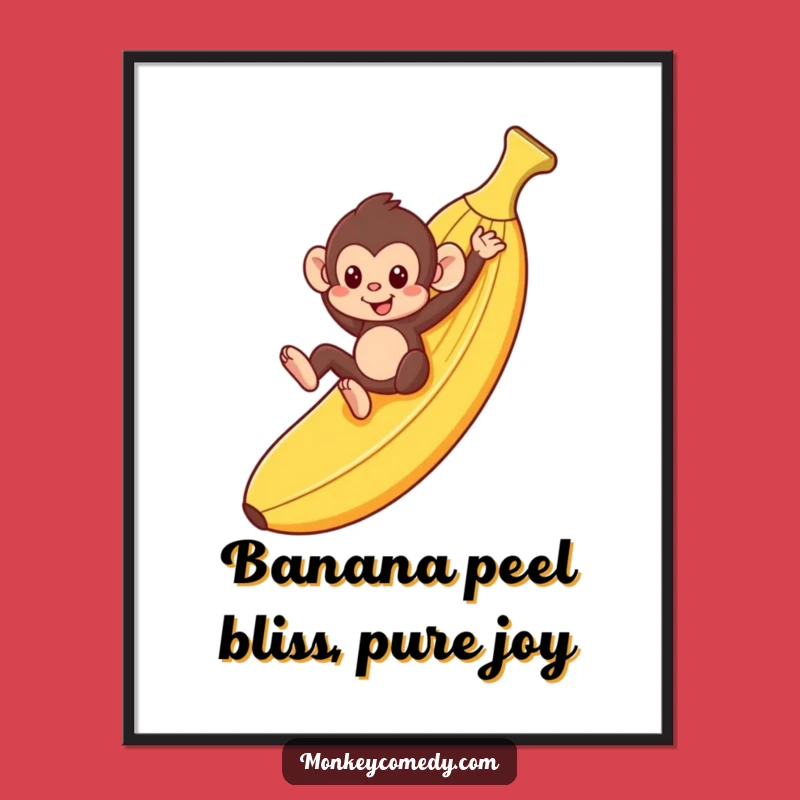 Funny Free Printable Wall Art: Sliding Monkey, Downloadable Playful Gift!