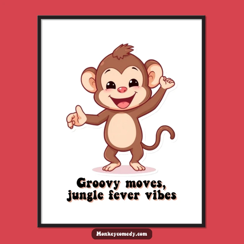 Free Printable Wall Art: Energetic Dancing Monkey Joy!