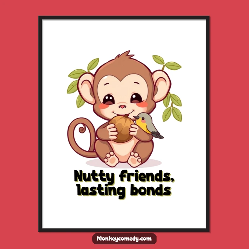 Free Printable Funny Monkey & Bird Art - Adorable Animal Downloadable Decor