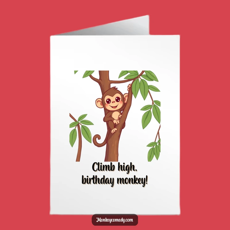 Free Printable Funny Monkey Birthday Card: Climb to the Top with this Downloadable Greeting!