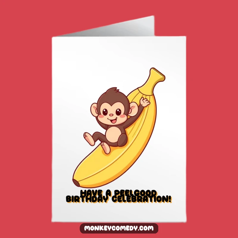 Free Printable Birthday Card: Funny Monkey Banana Slide DIY Gift!