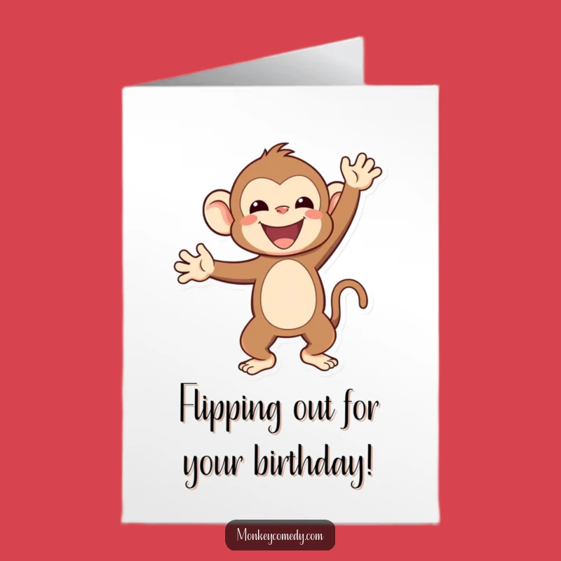 Free Printable Birthday Card: Funny Upside-Down Monkey Greeting - Instant Download Gift