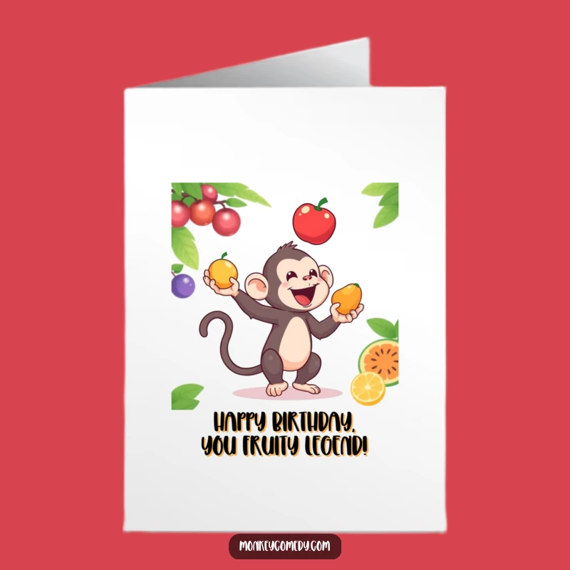 Free Printable Birthday Card: Juggling Monkey Fun! Downloadable Gift.