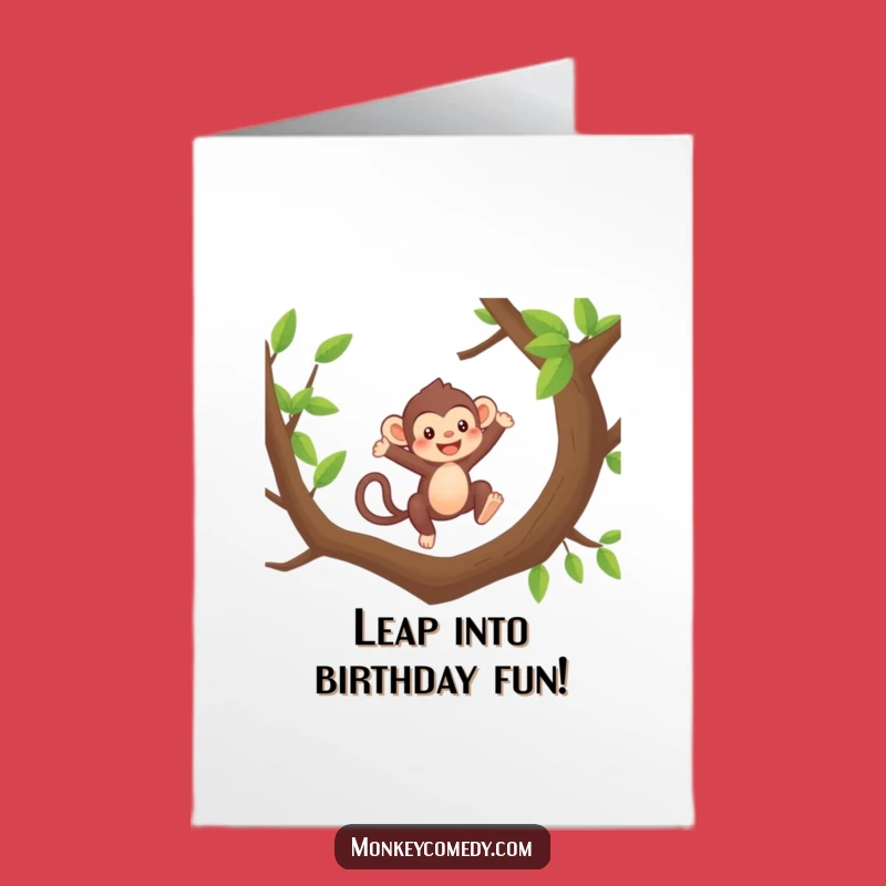 Free Printable Kawaii Monkey Birthday Card: Leap into Fun!