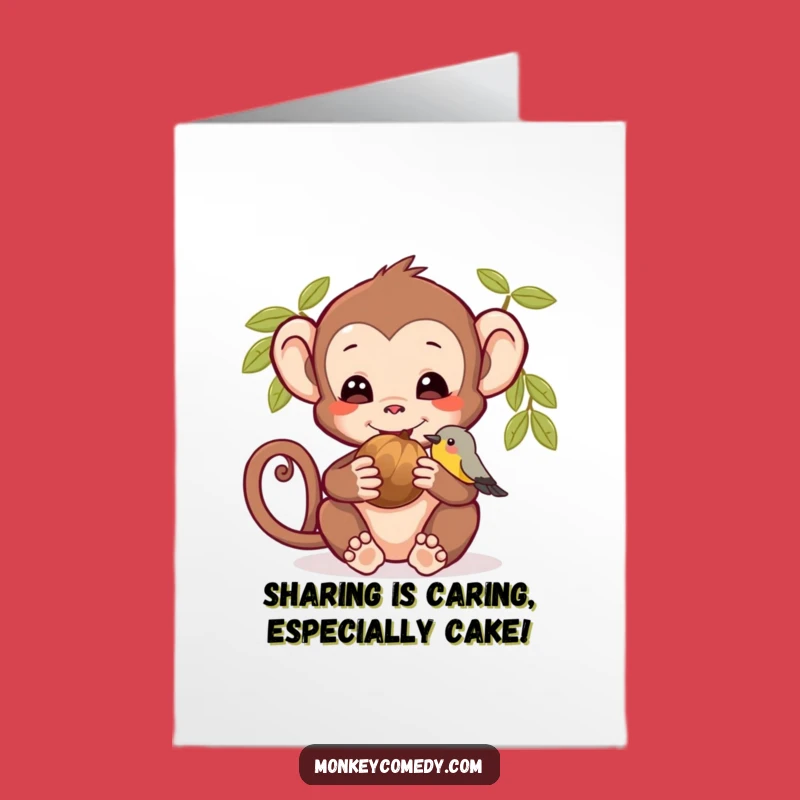 Free Printable Funny Monkey & Bird Birthday Card - Adorable Downloadable Gift