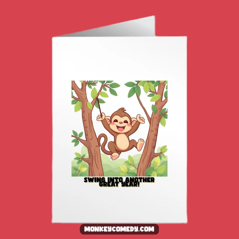 Gleeful Monkey Birthday Card: Free Printable Funny Downloadable Gift for Jungle Lovers