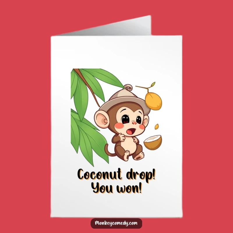 Free Printable Monkey Card: Hat Surprise Congrats, Downloadable DIY Gift