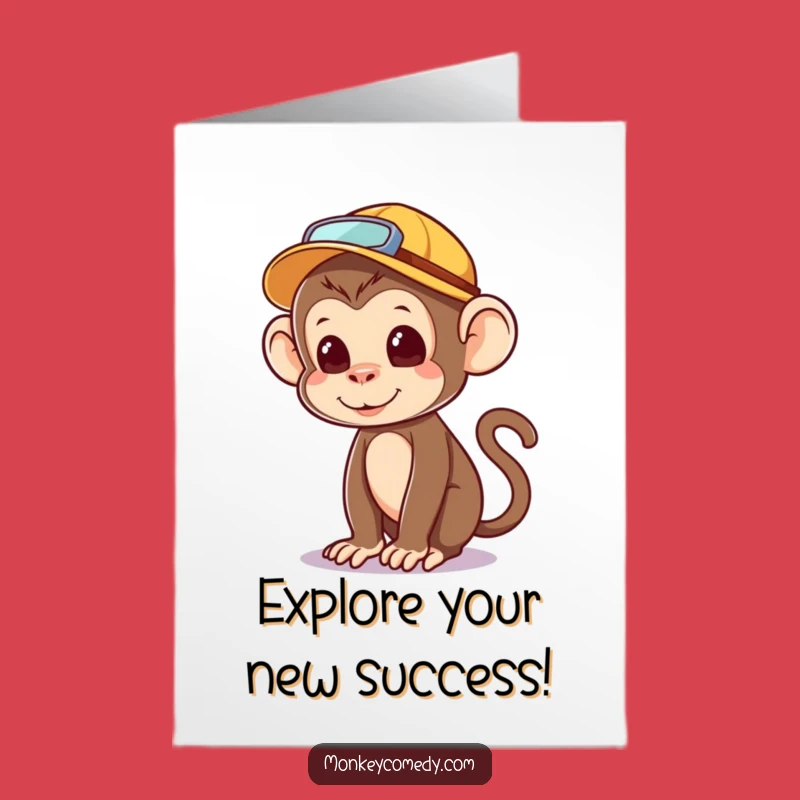Free Printable Congrats Card: Explorer Monkey, Funny Downloadable Gift