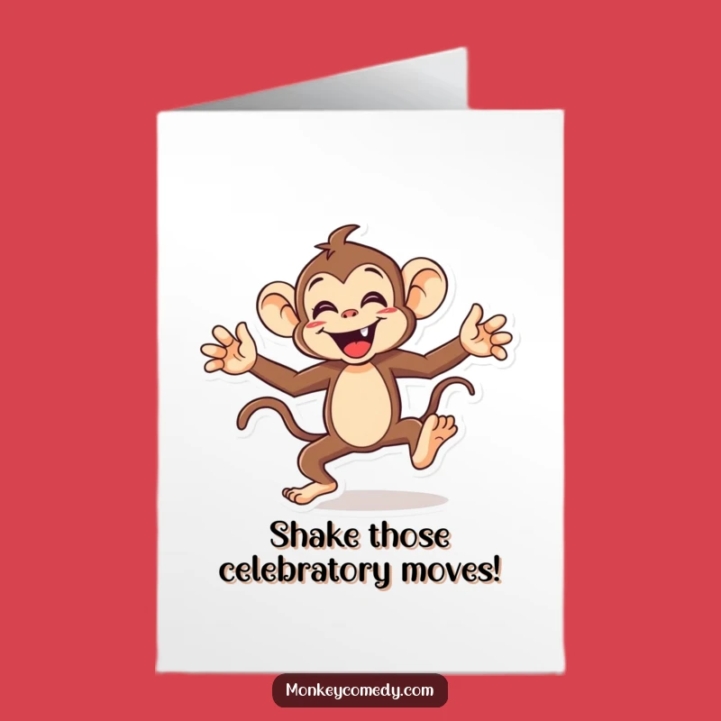 Free Printable Congrats Card: Dancing Monkey, Fun DIY Gift