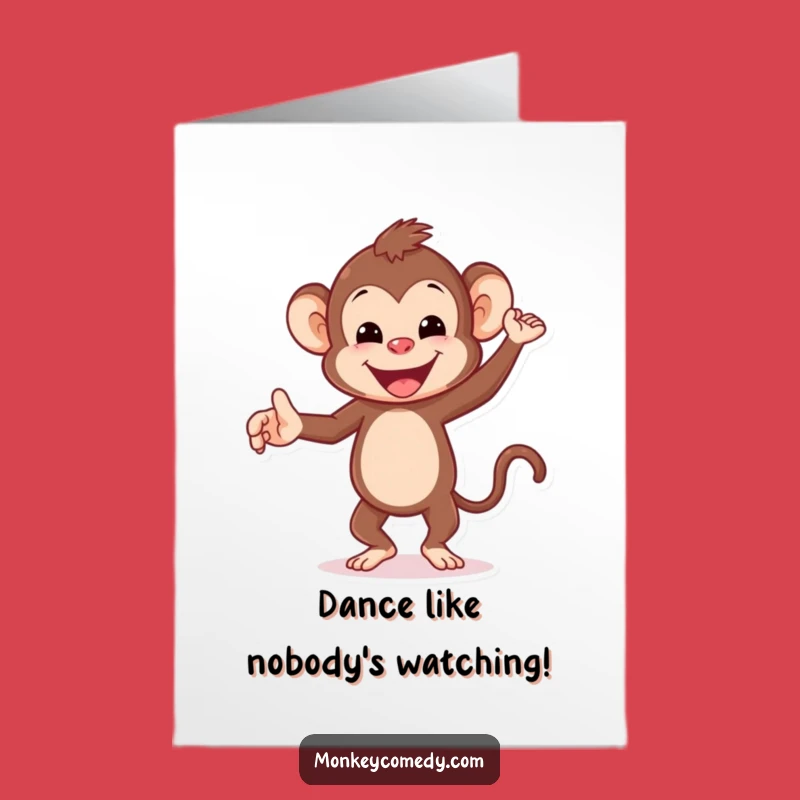Free Printable Congrats Card: Dancing Monkey Victory!
