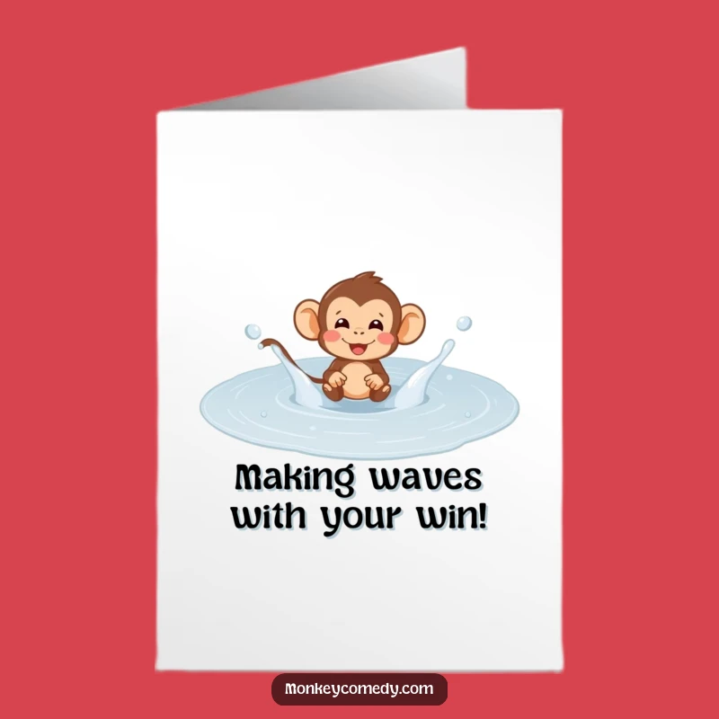Free Printable Congrats Card: Monkey Puddle Splash, Your Fun Downloadable Gift!