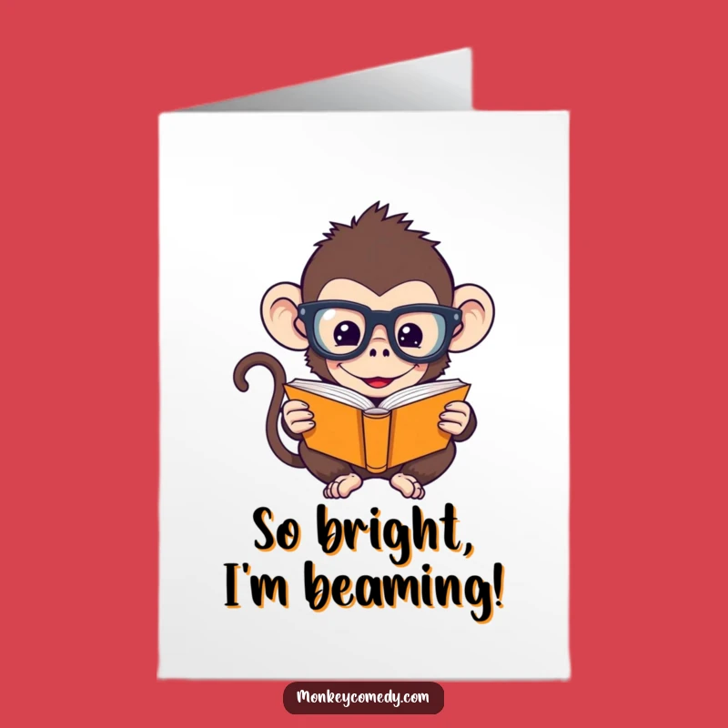 Free Printable Congrats Card: Monkey Scholar, Clever Downloadable Success!