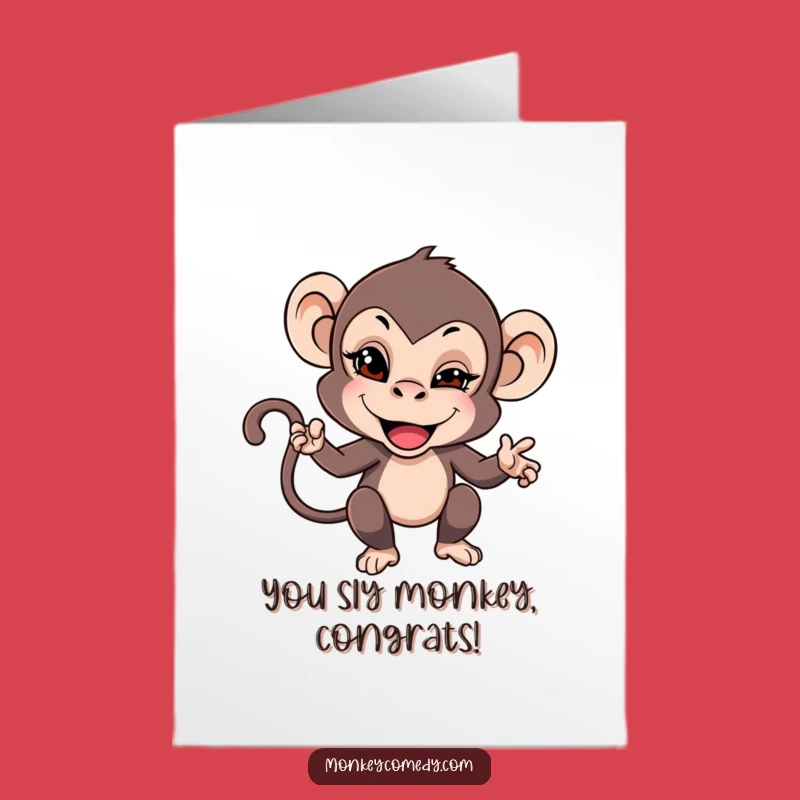 Free Printable Congrats Card: Monkey Wink Surprise! Downloadable DIY Gift.