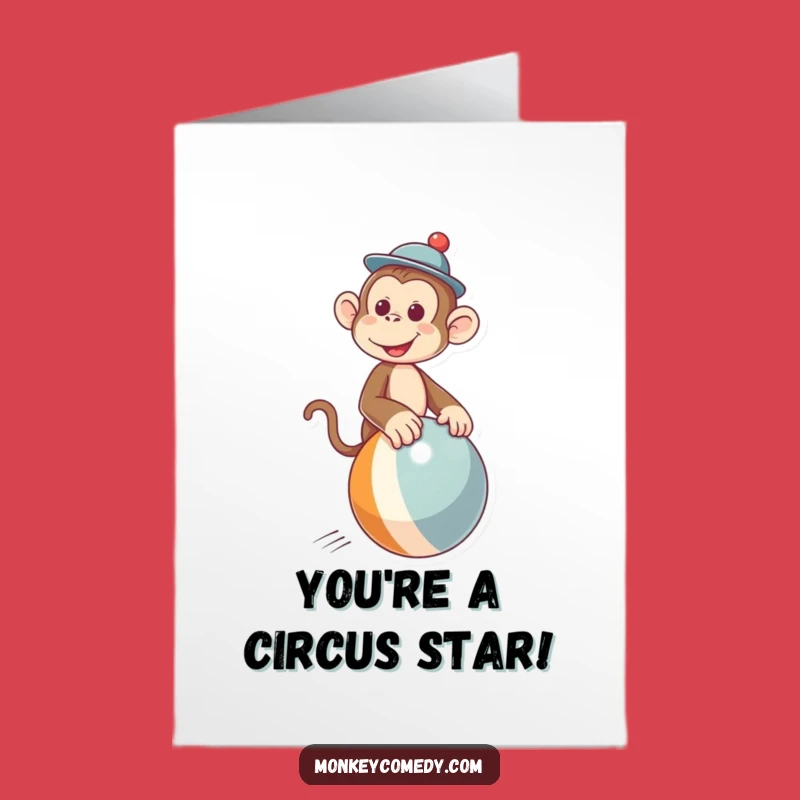 Free Printable Congrats Card: Wacky Monkey Ball Rider, Awesome Humorous Downloadable Gift