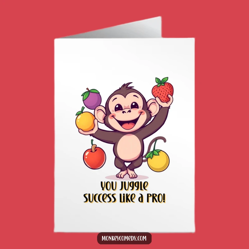 Free Printable Congrats Card: Fruity Monkey Fun DIY Gift!