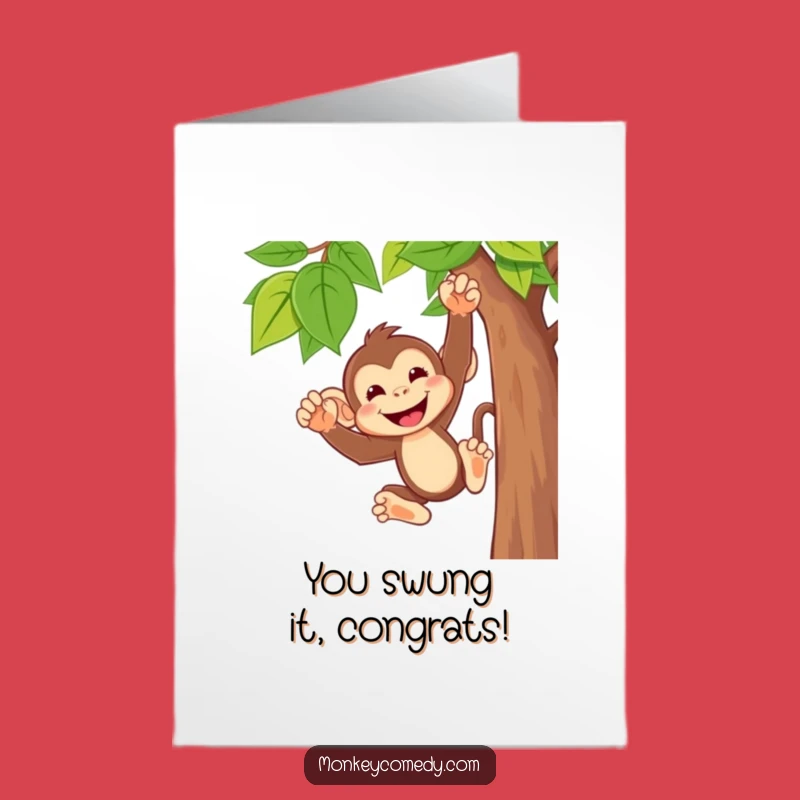 Free Printable Congrats Card: Cheeky Monkey Swing, Perfect DIY Gift