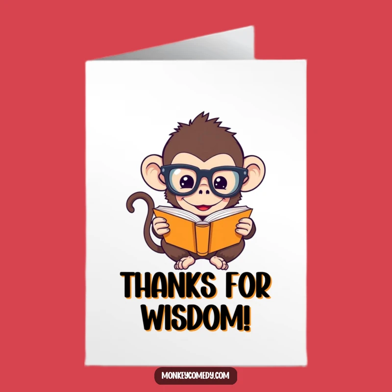 Free Printable Thank You Card: Grateful Monkey Scholar, Thank You Reads!