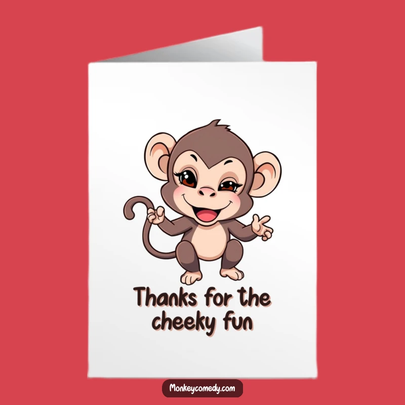 Free Printable Thank You Card: Monkey's Wink Thanks! Downloadable DIY.